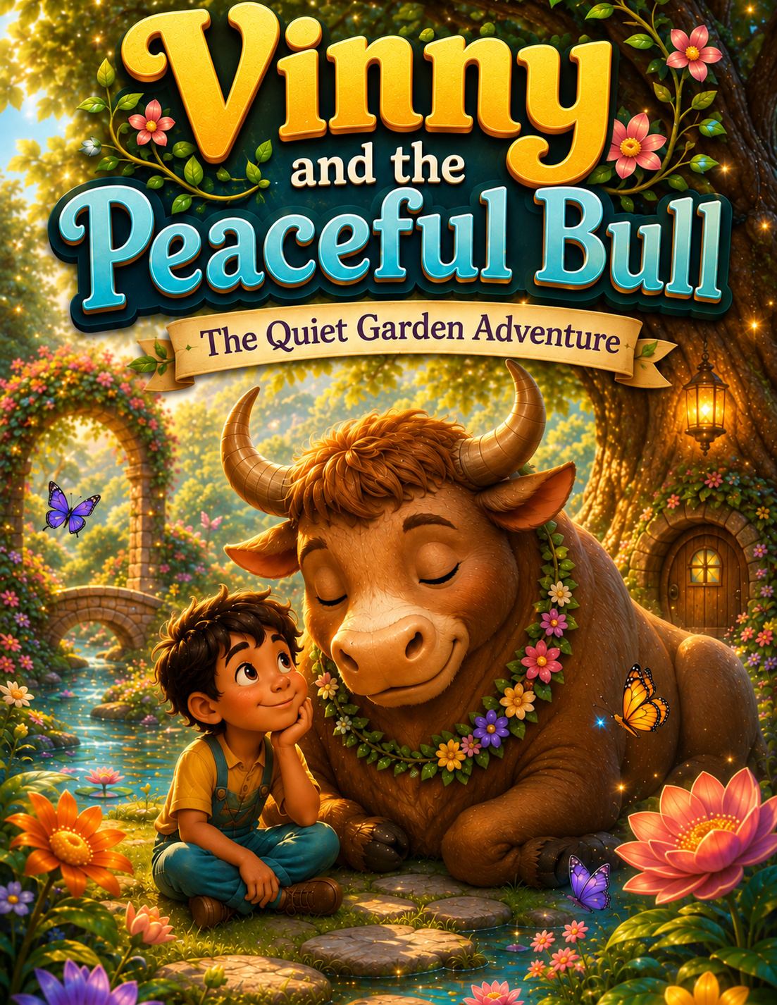 Vinny and the Peaceful Bull: The Quiet Garden Adventure original book cover